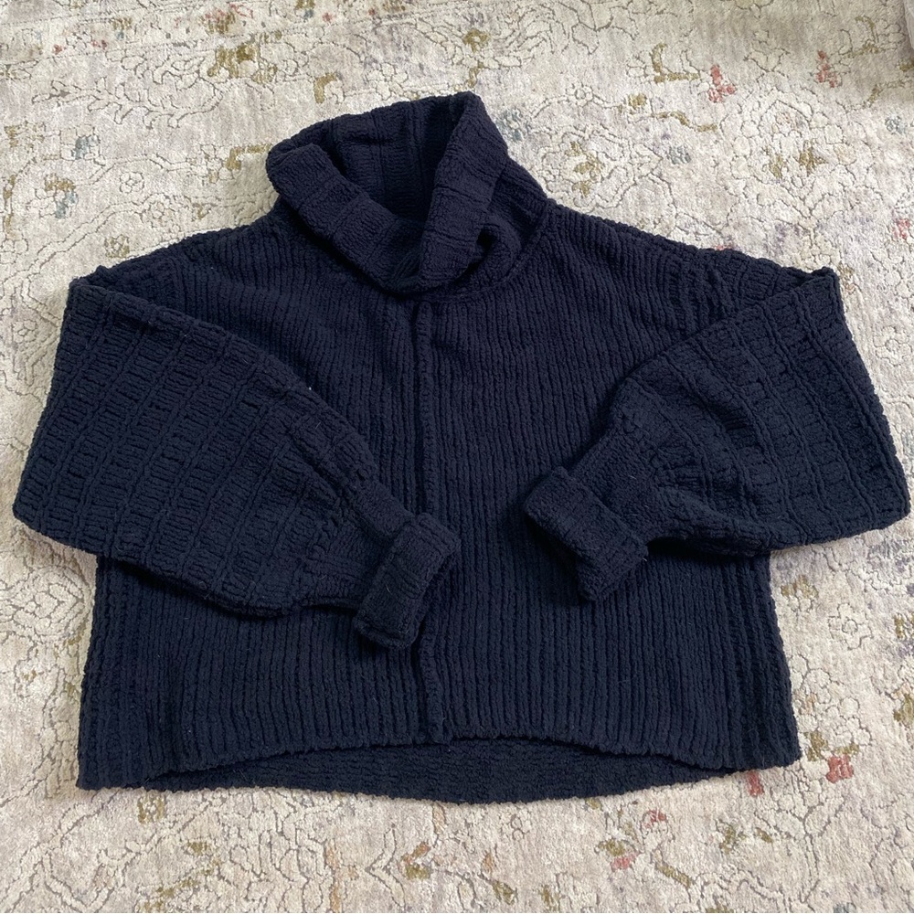 Free People Black Thick Sweater